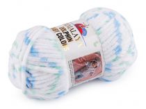 Textillux.sk - produkt Pletacia ženilková priadza Dolphin Baby Colors 100 g - 2 (80409) biela modrá