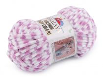 Textillux.sk - produkt Pletacia ženilková priadza Dolphin Baby Colors 100 g - 5 (80419) biela fialová