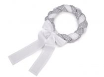 Textillux.sk - produkt Pletený látkový veniec bavlnený - 3 biela šedá
