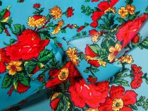 Textillux.sk - produkt Folklórna polyesterová látka krojová s veľkým kvetom šírka 145 cm