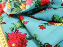 Textillux.sk - produkt Folklórna polyesterová látka krojová s veľkým kvetom šírka 145 cm