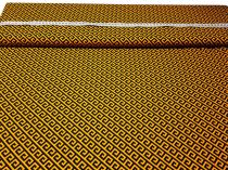 Textillux.sk - produkt Polyesterová šatovka horčicový ornament 145 cm