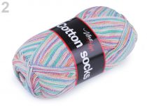 Ponožková pletacia priadza Cotton socks 100 g samovzorovacia