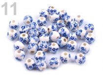 Textillux.sk - produkt Porcelánové koráliky s kvetmi Ø6 mm - 11 modrá zafírová