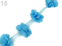 Textillux.sk - produkt Prámik kvet na tyle šírka 60 mm - 15 modrá azuro