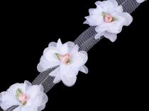 Textillux.sk - produkt Prámik kvet s ružičkou na tyle šírka 60 mm