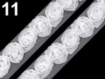 Textillux.sk - produkt Prámik na tyle šírka 20 mm s ružami - 11 White