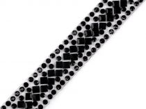 Textillux.sk - produkt Prámik s brúsenými sklenenými kamienkami šírka 14 mm nažehlovací - 3 čierna