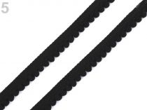 Textillux.sk - produkt Prámik šírka 11 mm s brmbolcami Ø5 mm - 5 čierna