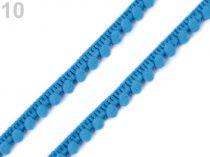 Textillux.sk - produkt Prámik šírka 11 mm s brmbolcami Ø5 mm - 10 modrá tyrkys.