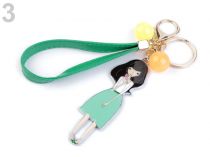 Textillux.sk - produkt Prívesok na kabelku / kľúče s dievčinou - 3 zelená pastelová