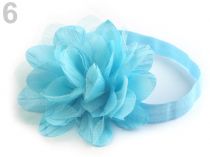 Textillux.sk - produkt Pružná čelenka s kvetom - 6 modrá nezábudková