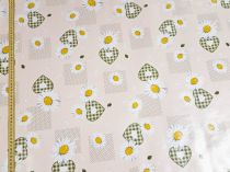 Textillux.sk - produkt Okrúhle PVC obrusy do interiéru a záhrady priemer 140 cm - 208 srdcia s margarétkami