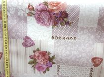 Textillux.sk - produkt Okrúhle PVC obrusy do interiéru a záhrady priemer 140 cm - 62  ružovo-fialové ruže