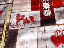Textillux.sk - produkt Okrúhle PVC obrusy do interiéru a záhrady priemer 140 cm - 79 vianočné srdce na dreve