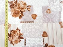 Textillux.sk - produkt Okrúhle PVC obrusy do interiéru a záhrady priemer 140 cm - 106 ornament hnedá ruža
