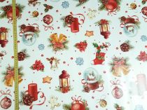Textillux.sk - produkt Okrúhle PVC obrusy do interiéru a záhrady priemer 140 cm - 224 červeno-biele Vianoce
