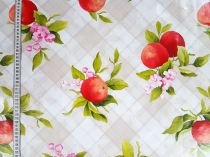 Textillux.sk - produkt Okrúhle PVC obrusy do interiéru a záhrady priemer 140 cm - 303 jablko s kvetom