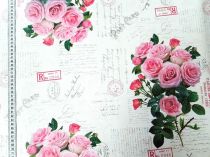 Textillux.sk - produkt Okrúhle PVC obrusy do interiéru a záhrady priemer 140 cm - 336 postcard ruže ružová