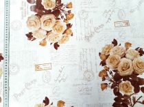 Textillux.sk - produkt Okrúhle PVC obrusy do interiéru a záhrady priemer 140 cm - 337 postcard ruže hnedá
