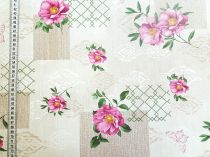 Textillux.sk - produkt Okrúhle PVC obrusy do interiéru a záhrady priemer 140 cm - 407 šípové ruže s motýľom 