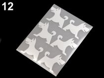 Textillux.sk - produkt Reflexné nažehlovačky 9x12 cm - 12 (9) šedá perlovo psík