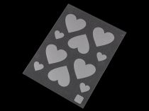 Textillux.sk - produkt Reflexné nažehľovačky srdce, hviezda, dinosaurus, jednorožec, plameniak, mačka, líška, auto 9,5x12,5 cm - 1 šedá perlovo srdce