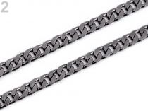 Textillux.sk - produkt Retiazka plochá na kabelky s karabínou dĺžka 117 cm - 2 nikel čierny