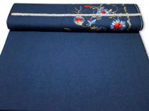 Textillux.sk - produkt Rifľová látka s bordúrou modrý kvet 145 cm