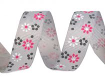 Textillux.sk - produkt Rypsová stuha kvety šírka 15 mm 
