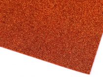 Textillux.sk - produkt Samolepiaca penová guma Moosgummi s glitrami, sada 10 ks 20x30 cm - 2 oranžová   tmavá