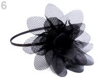 Textillux.sk - produkt Saténová čelenka do vlasov s kvetom - 6 čierna