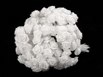 Textillux.sk - produkt Saténová ruža na drôtiku / polotovar na výväzky Ø15 mm