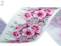 Textillux.sk - produkt Saténová stuha ruža šírka 40 mm - 2 ružová biela