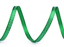 Textillux.sk - produkt Saténová stuha s bodkami šírka 6 mm - 8 zelená pastelová