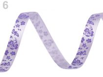 Textillux.sk - produkt Saténová stuha šírka 10 mm kvety - 6 Lavender Fog