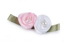 Textillux.sk - produkt Saténové ružičky s perlou 11x30 mm