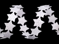 Saténový prámik šírka 19 mm hviezda s glitrami