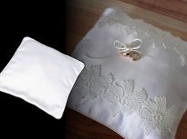 Textillux.sk - produkt Saténový svadobný vankúšik na prstienky na ozdobenie