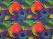 Textillux.sk - produkt Šatovka geometrický vzor 140cm - 2- ružová kocka, modrý trojuholník, tmavomodrá
