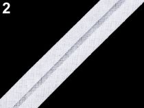 Textillux.sk - produkt Šikmý proužek bavlnený šírka 16 mm zažehlený - 2 / 1 biela