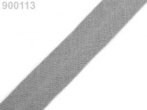 Textillux.sk - produkt Šikmý prúžok bavlnený šírka  14mm zažehlený - 900 113 šedá