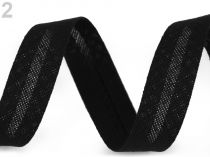 Textillux.sk - produkt Šikmý prúžok bavlnený šírka 18 mm zažehlený - 2 / 21 čierna