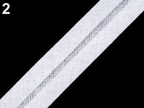 Textillux.sk - produkt Šikmý prúžok bavlnený šírka 20 mm zažehlený - 2 / 1 biela