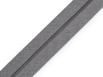 Textillux.sk - produkt Šikmý prúžok bavlnený šírka 20 mm zažehlený - 4 / 13 šedá