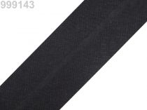 Textillux.sk - produkt Šikmý prúžok bavlnený šírka 30mm zažehlený  - 999 143 čierna