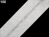 Textillux.sk - produkt Šikmý prúžok bavlnený šírka 30mm zažehlený  - 100 biela