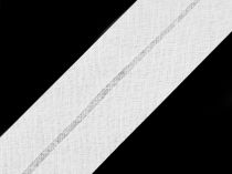 Textillux.sk - produkt Šikmý prúžok bavlnený šírka 40 mm zažehlený - 100 biela