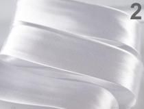 Textillux.sk - produkt Šikmý prúžok saténový šírka 30mm zažehlený rozmeraný  - 2 biela