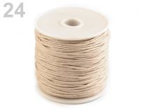 Textillux.sk - produkt Šnúra bavlnená Ø1 mm voskovaná - 24 béžová svetlá